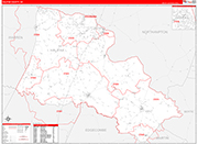 Halifax County Wall Map Red Line Style