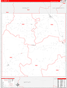 Hall County Wall Map Red Line Style