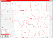 Hamilton County Wall Map Red Line Style