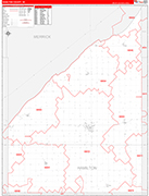 Hamilton County Wall Map Red Line Style