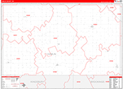 Hamlin Wall Map Red Line Style