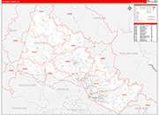 Hanover County Wall Map Red Line Style