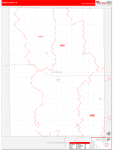 Hanson County Wall Map Red Line Style