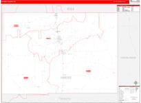 Hardee County Wall Map Red Line Style