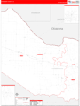 Hardeman County Wall Map Red Line Style