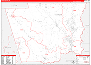 Hardin County Wall Map Red Line Style