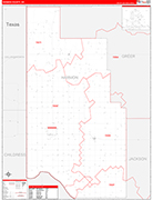 Harmon County Wall Map Red Line Style