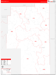 Harney County Wall Map Red Line Style