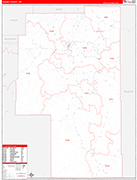 Harney County Wall Map Red Line Style