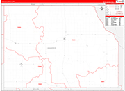 Harper County Wall Map Red Line Style