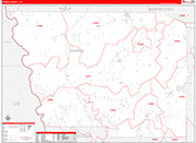 Harris County Wall Map Red Line Style