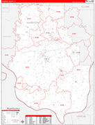 Harrison Wall Map Red Line Style