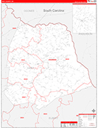 Hart County Wall Map Red Line Style