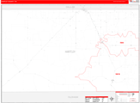 Hartley County Wall Map Red Line Style