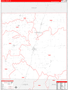 Haskell County Wall Map Red Line Style