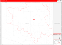 Hayes County Wall Map Red Line Style