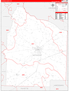 Haywood Wall Map Red Line Style