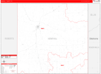 Hemphill County Wall Map Red Line Style