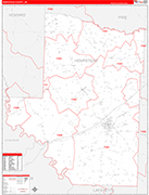 Hempstead County Wall Map Red Line Style