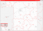 Henry County Wall Map Red Line Style