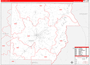 Henry Wall Map Red Line Style