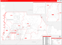 Hernando Wall Map Red Line Style