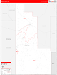 Hidalgo County Wall Map Red Line Style