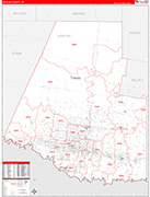 Hidalgo County Wall Map Red Line Style