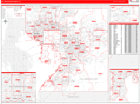 Hillsborough County Wall Map Red Line Style