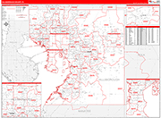 Hillsborough County Wall Map Red Line Style