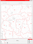 Hillsdale County Wall Map Red Line Style