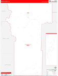 Hinsdale County Wall Map Red Line Style