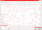 Holmes County Wall Map Red Line Style