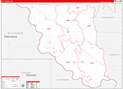 Holt County Wall Map Red Line Style