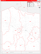 Holt County Wall Map Red Line Style