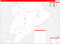 Houston County Wall Map Red Line Style