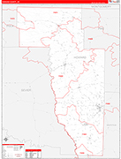 Howard County Wall Map Red Line Style