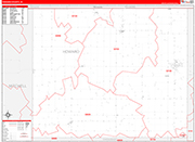 Howard County Wall Map Red Line Style
