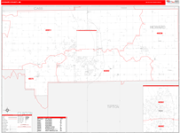 Howard County Wall Map Red Line Style