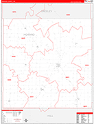 Howard County Wall Map Red Line Style