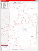 Howell County Wall Map Red Line Style