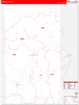 Hubbard County Wall Map Red Line Style