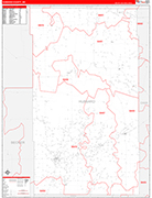 Hubbard County Wall Map Red Line Style