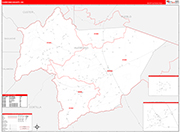 Huerfano Wall Map Red Line Style