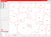 Humboldt County Wall Map Red Line Style