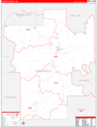 Humphreys County Wall Map Red Line Style