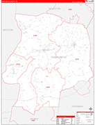 Humphreys County Wall Map Red Line Style