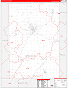 Huntington Wall Map Red Line Style