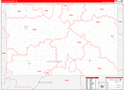 Hutchinson Wall Map Red Line Style