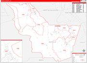 Iberville County Wall Map Red Line Style
